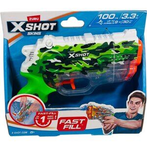 Zuru X-Shot Skins Fast-Fill Water Gun - Shoots 30 Feet - 3.3 Fl Oz - NEW
